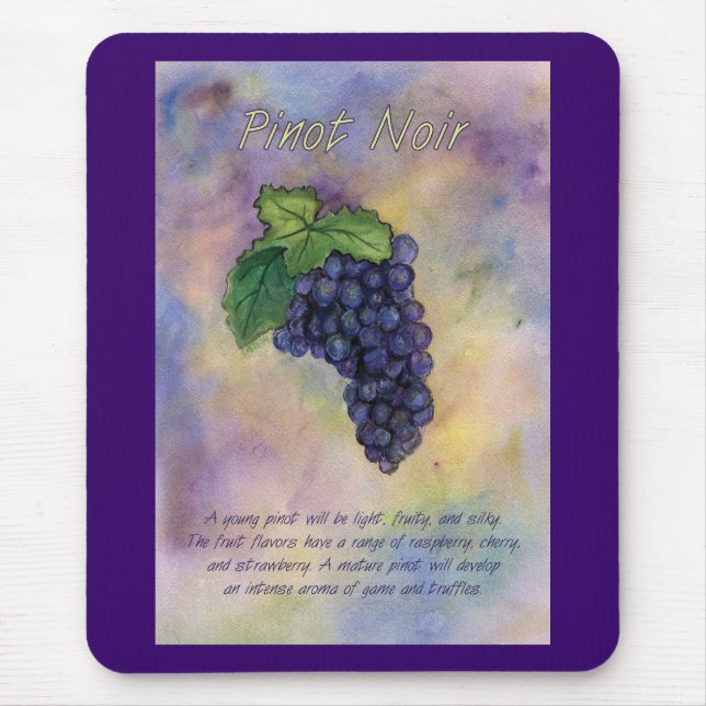 Pinot Noir Vin Grapes Mousepad Musmatta (Framsidan)