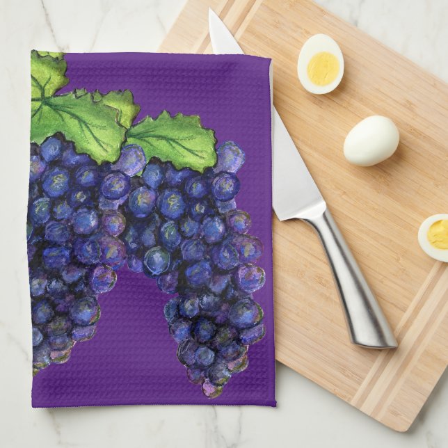 Pinot Red Vin Grapes Kitchen Towel Art Decor Kökshandduk (Vikt i Fjärdedel)