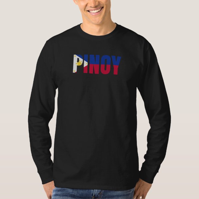 Pinoy Filipino Flag Sun Love Pinoy Asian Phillipin T Shirt (Framsida)