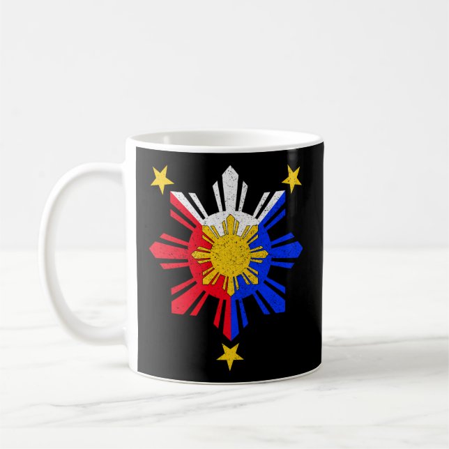Pinoy Filipino Philippine Flagga Sol Kaffemugg (Vänster)