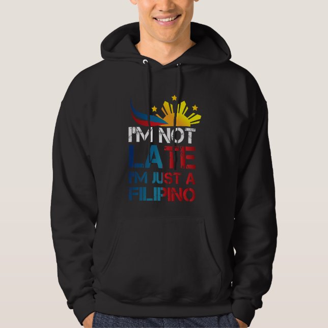 Pinoy Jokes punktlighet Filippinerna Hoodie (Framsida)