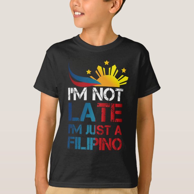 Pinoy Jokes punktlighet Filippinerna T Shirt (Framsida)