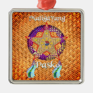 Pinoy jul Parol Banig Lantern Julgransprydnad Metall