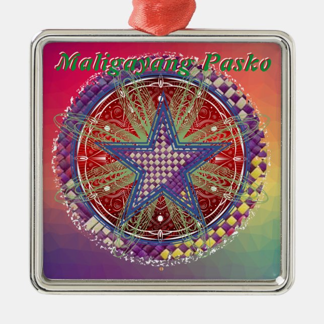 Pinoy jul Parol Lantern Julgransprydnad Metall (Framsidan)