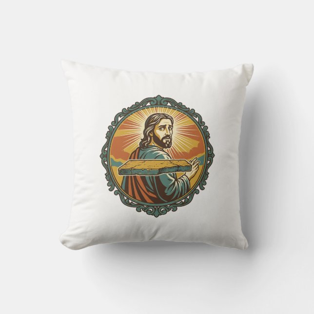 Pinsam Jesus Snubbar Plan Yta Allmän Klunga Kudde (Framsida)