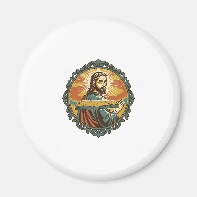 Pinsam Jesus Snubbar Plan Yta Allmän Klunga Magnet (Framsidan)