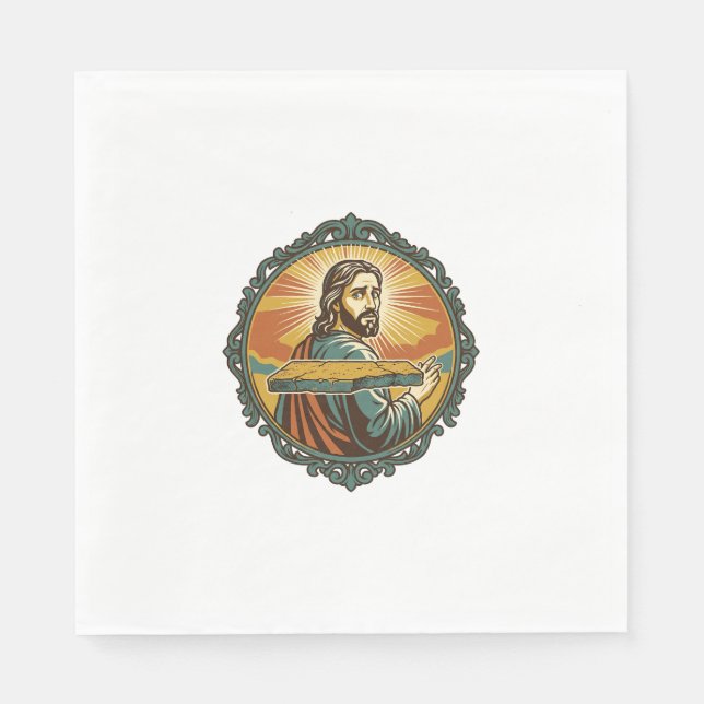 Pinsam Jesus Snubbar Plan Yta Allmän Klunga Pappersservett (Framsidan)