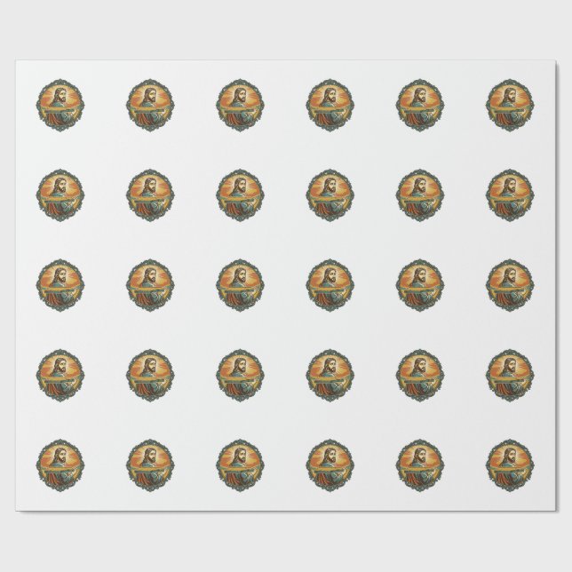 Pinsam Jesus Snubbar Plan Yta Allmän Klunga Presentpapper (Platt)