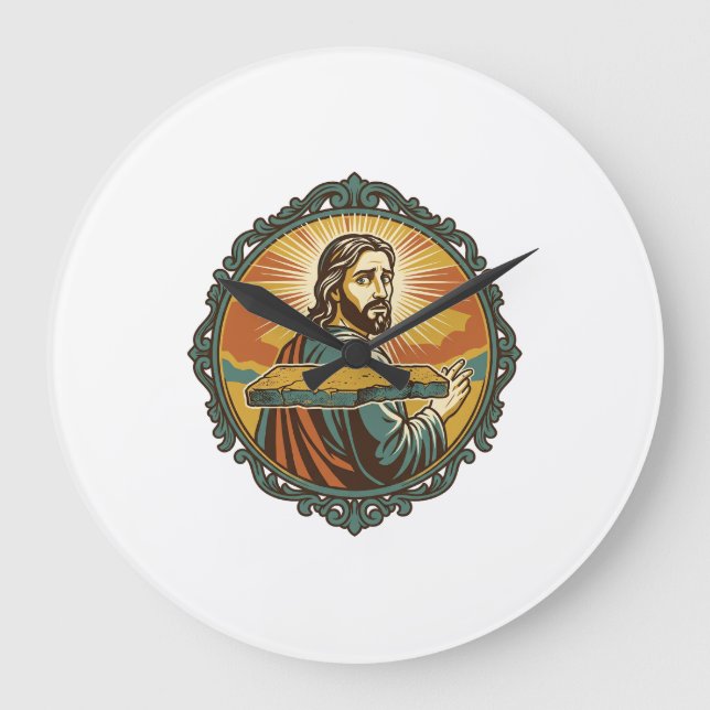 Pinsamt Jesus Snubblar Platt Yta Allmän Klunga Stor Klocka (Framsida)