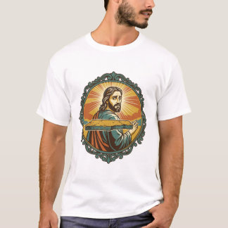 Pinsamt Jesus Snubblar Platt Yta Allmän Klunga T Shirt