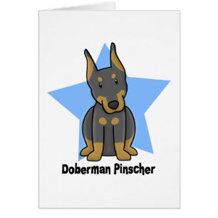 Pinscher för Kawaii stjärnaDoberman Hälsningskort