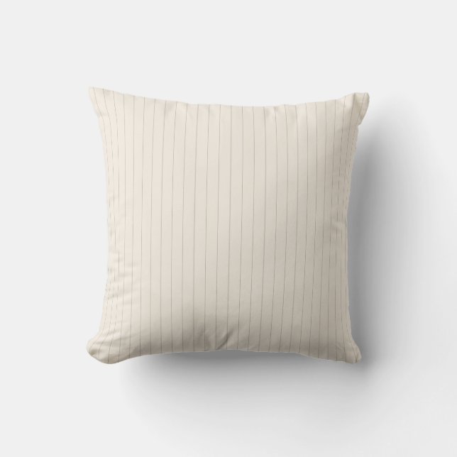 Pinstripe Pillow - Muted Olive Green on Beige Kudde (Framsida)
