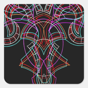 Pinstriping Fyrkantigt Klistermärke