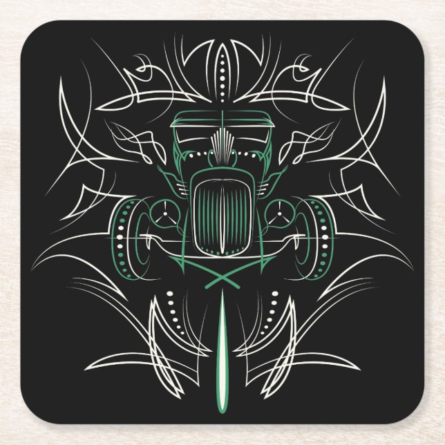 Pinstriping Hot rod Underlägg Papper Kvadrat (Framsidan)