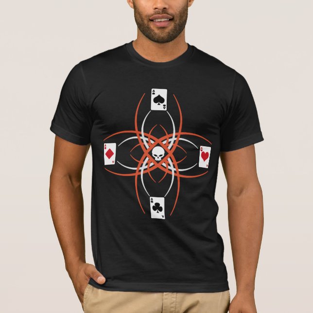 Pinstriping pokerskjorta tee shirt (Framsida)