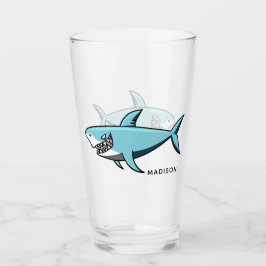 Pint-glas för eget namn för coola Shark Glaskopp