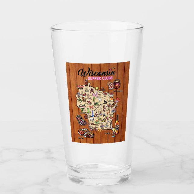 Pint Glas - Wisconsin Supper Club Karta (Framsida)