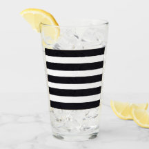 Pint Glass - Modern Chic Black and White Rand
