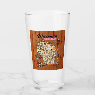 Pint Glass - Wisconsin Supper Klubb Karta Glaskopp