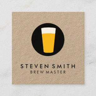 Pint of Beer Logotyp Black White Fyrkantigt Visitkort