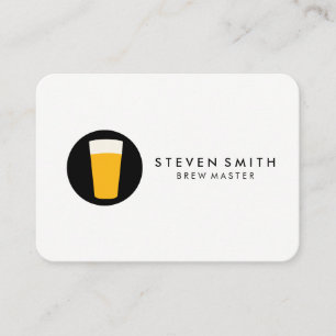 Pint of Beer Logotyp Black White Visitkort