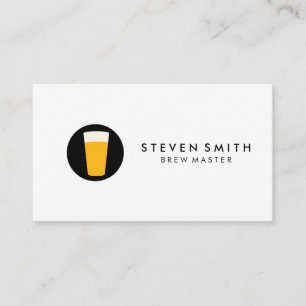 Pint of Beer Logotyp Black White Visitkort
