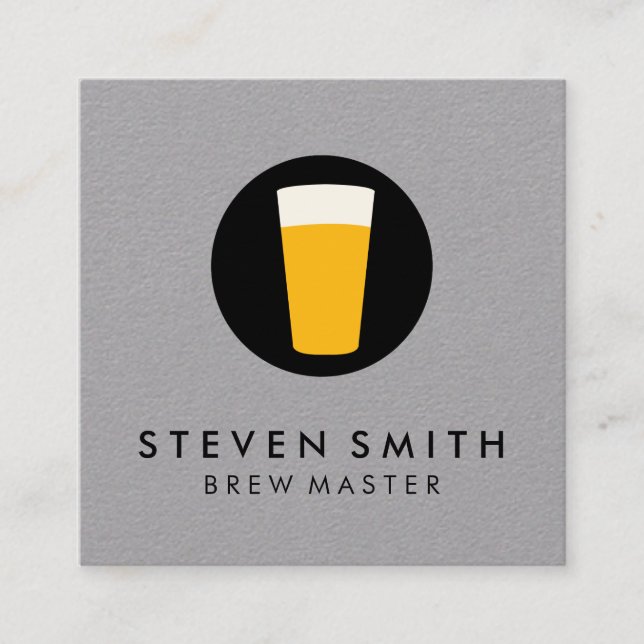 Pint of Beer Logotyp Fyrkantigt Visitkort (Framsida)