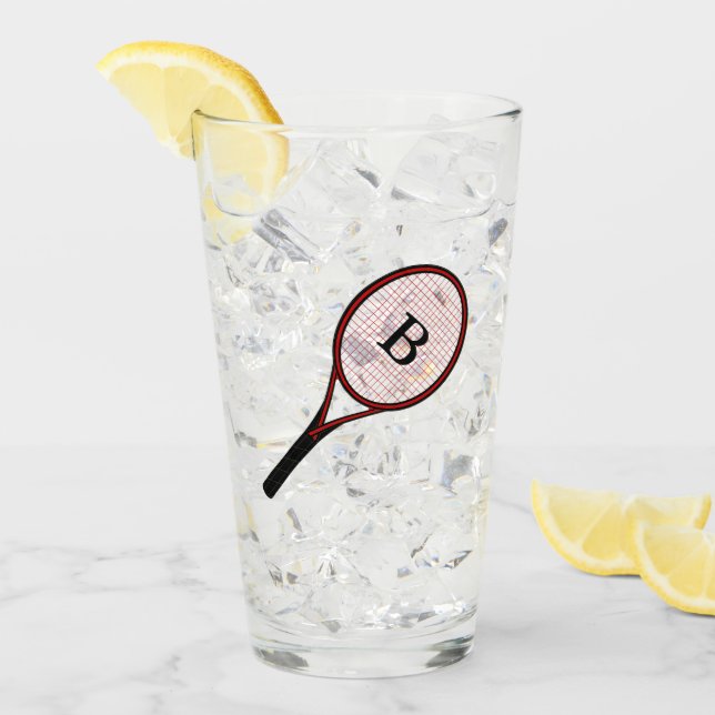 Pint Soda Tumbler Glas med tennis Racket design (Framsida Ice)
