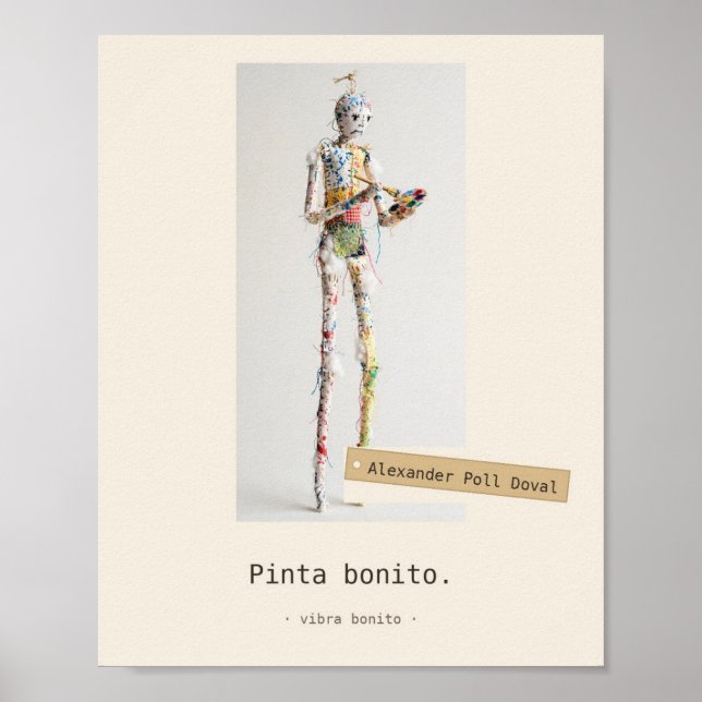 Pinta bonito — Poster med tygleksaker (Framsidan)