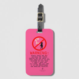 Pinte Shoes Warning Shock rosa Card-plats Bagagebricka