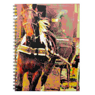 Pinto Amish Horse 8-bitars Art Anteckningsbok