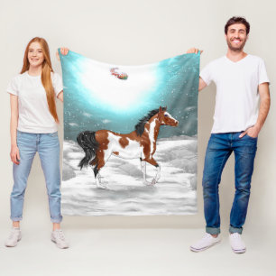 Pinto Arabian Horse jul Fleecefilt