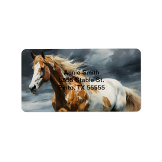 Pinto Horse Adressetikett