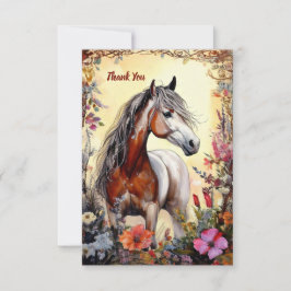 Pinto Horse and Flowers Tack Kort