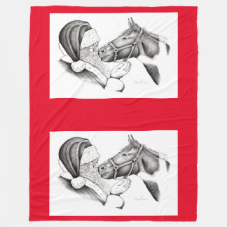 Pinto Horse och Jultomten Fleecefilt
