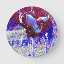 Pinto Horse Rund Klocka
