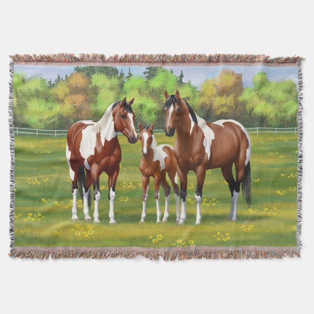 Pinto Paint Quarter Horses in Summer Pasture Filt (Framsidan)