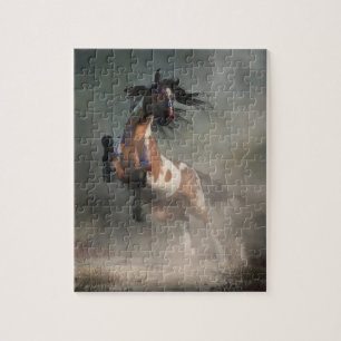Pinto Warrior Horse in Krig Paint Pussel