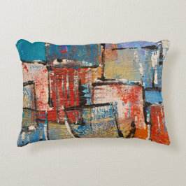 pintura abstracta con estructura pintada a mano prydnadskudde