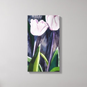 Pintura de tulipanes en acrilico canvastryck