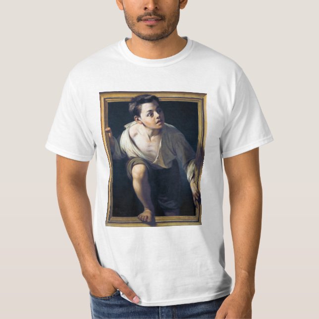 Pintura "Escapando de la crítica" Trampantojo Art Tee (Framsida)