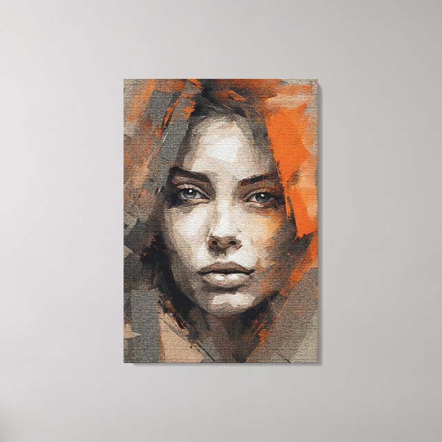 Pintura rosto de mulher Impressão Canvas Premium  (Framsida)