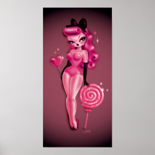 Pinup av sockerdoll poster