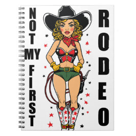 Pinup Cowgirl, inte min första rodeo-citat, roligt Anteckningsbok