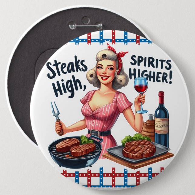 Pinup Dam Vintage Photo Stift Humous Funny Knapp (Framsida & baksida)