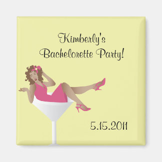 Pinup flicka/martini-glas, bachelorette-partym... magnet