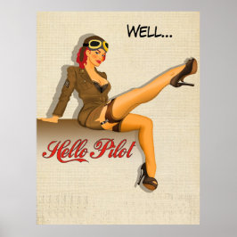 Pinup Flygflicka Poster