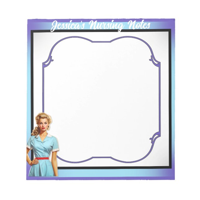 Pinup för akut nostalgi i sjuksköterskeskolor anteckningsblock (Framsida)