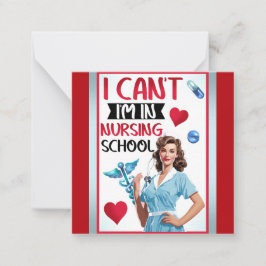 Pinup för akut nostalgi i sjuksköterskeskolor anteckningskort