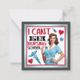 Pinup för akut nostalgi i sjuksköterskeskolor anteckningskort